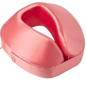 SLIP New Jet Setter Silk Travel Neck Pillow Cover Carry Case Set Blush Pink